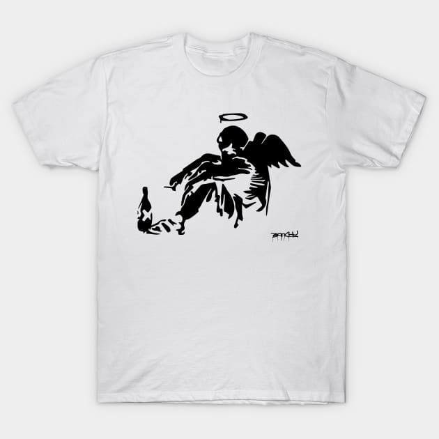 BANKSY Drunken Angel T-Shirt by inkstyl